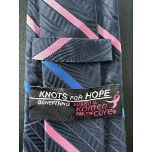 Men's Neck Tie Knots for Hope Silk L58" W 3" blue pink